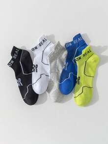 5 Paar Laufsocken mit niedrigem Schnitt, rutschfestem Fersenfleck und verstärkter Zehenpartie, geeignet für Gym-Training, Fitness und Outdoor-Aktivitäten - Verschiedenfarbig - Übersicht 5