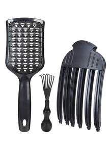 Bộ 3 lược chải tóc, lược chải tóc có lỗ thông hơi giúp gỡ rối, lược nâng chân tóc 6 ngăn, dụng cụ vệ sinh lược, lược tạo kiểu tóc chống giật dùng được cả khi ướt và khô, lược massage da đầu mềm mại cho mọi loại tóc, vật dụng cần thiết cho mùa tựu trường và du lịch. - Nhiều màu - Xem 10