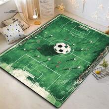 1pc Summer Sports Ball Elements Carpet, Creative Football Match Pattern Design Carpet For Living Room, Suitable For Living Room Carpet, Area Rug, Room Decor, Washable - Multicolor - View 4
