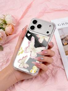 Ốp lưng điện thoại hình bướm viền gương, phong cách tranh sơn dầu, in hình bướm trắng và hoa vàng, tương thích với iPhone 13/15/16/17pro/17/14/17/15pro/15 Plus/15 Promax/7plus/8plus/X/Xs Max/Xr/11pro/12pro/13pro/14pro/12mini/13mini/11promax/12promax/13promax/14promax/14plus/17pro Max/17Air/6/6s Plus/7/8/16Pro/16plus/16promax/Se2/17promax & Galaxy Vỏ bảo vệ chống sốc cho các dòng máy A54/A14/A12/A13/A15/A32/A33/A24/A52S/S20/S21/S22/S23/S24/S23Plus/S24ultra/S25/A15/A33/A23/A07/A17/S26/A56/A57. - Nhiều màu - Xem 4