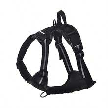No-Pull Adjustable Soft Padded Dog Vest Harness with Reflective Stripes Black Small - Negro - Ver 8