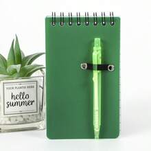 Sổ tay lò xo 100 trang kèm bút, sổ tay di động có dây chun giữ bút, thích hợp cho trường học, văn phòng và du lịch. - A - Xem 3