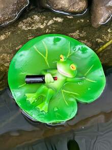 1pc Resin Floating Frog Statue Decor In Lotus Pond, Slouchy Frog Figurine Suitable For Pond, Swimming Pool, Yard, Outdoor Decoration, Cute Frog Statue Gift For Frog Lovers - Multiple Styles - View 7