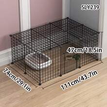 室内狗围栏，家用小型/中型犬狗笼，泰迪熊造型，宠物隔离门，狗床，狗笼 - 彩色 - 查看 4