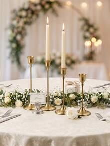 3/6/12PCS French Retro Candlestick, Candle Holder,Candle Holder/Candle Holders Wide Round Base Candlestick,Candle Holder,Centerpiece,Wedding Decor,Living Room Decor, Suitable For Weddings, Home Decoration, Wedding Arrangements, Candlelight Dinners, Christmas Parties, Table Center Decorations, Outdoor Garden Arrangements. It Can Also Be Used As Housewarming Gifts, Wedding Gifts, Anniversary Gifts, Birthday Gifts And Mother's Day Gifts. - Multiple Styles - View 3