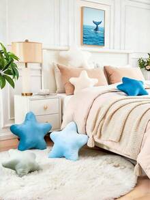 Coussin décoratif en forme d'étoile - Un coussin mignon, doux et confortable. Idéal pour la décoration intérieure dans les maisons de plage, les chambres à coucher et les salons. Un excellent cadeau de printemps pour la famille et les amis. - Beige - Voir 4
