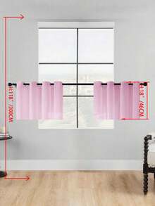 1pc Sheer Curtain, Grommet Curtain, Light Filtering Curtain, Semi-Transparent Curtain, Home/Office Use Curtain, Solid Color Modern Minimalist Polyester Voile Curtain, Softens Light, Suitable For Bedroom, Living Room, Balcony, UV Protection - Pink - View 29