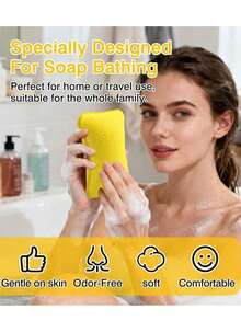 2pcs Sponge For Soap Placement, Bathing Sponge, Lathering Sponge, Creative Sponge, Soft Exfoliating Shower Sponge/Bath Ball/Loofah, Super Soft For Home Bathroom And Shower Accessories/Cleaning Tools/Soap Dish/Soap Cleaning Tools/Foam Net Shower Back Scrubber, Soap Bag, Knotted Bathing Soap Bag, Easy To Lather And Dry, Body Scrub, Back Scrub, Skin Smoother, Remove Dirt And Dead Skin, Body Cleaning Tool, Bathroom Supplies, Bathroom Decor, Summer - Pink - 查看 6