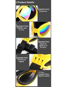 6 Colors Foldable Pet Dog Sunglasses, Anti-UV Cat Dog Fashion Glasses, Photography Prop Pet Accessories - Multicolor - View 10