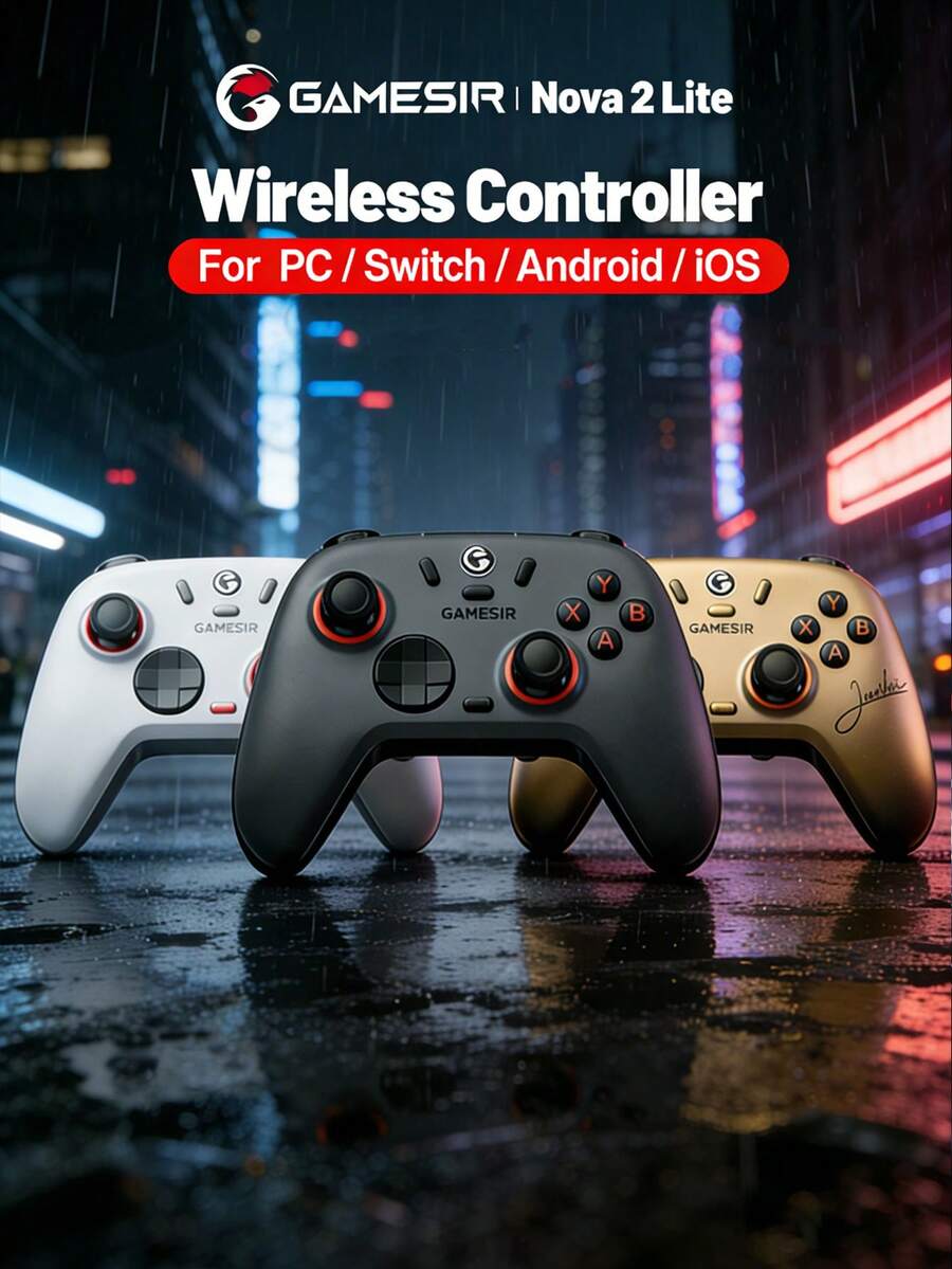GameSir N2 Lite 蓝牙无线游戏手柄,3 种模式,兼容 PC/Switch/手机,白色/黑色/金色可选 - 查看 1