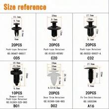 Bộ 100 kẹp nhựa đa năng cho ô tô, bộ đinh tán gắn cản xe kèm dụng cụ tháo lắp, phụ kiện sửa chữa ô tô. - ốc vít ô tô - Xem 14