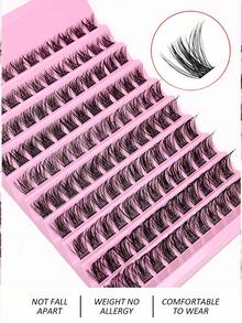 120Pcs D Curl Lash Clusters Mixed 8-16mm, Wispy Fluffy Individual Eyelashes, Natural Look DIY Eyelash Extensions For Beginners - C - View 3