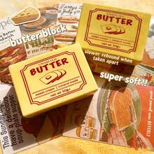 Super Soft Butter Block Squishy - Moist & Stretchy Finger Sucking Slow Rising Simulation Food Stress Relief Toy - Multicolor - View 3