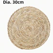Khăn trải bàn tròn đan lát đường kính 12 inch (khoảng 30,4 cm), 13 inch (khoảng 33 cm) - Khăn trải bàn mây tre đan kiểu Bohemian, khăn trải bàn lục bình tự nhiên, khăn trải bàn đan lát kiểu nhà nông thôn, thảm trải bàn liễu đan lát mộc mạc, thích hợp cho bàn ăn, gia đình và đám cưới. - Màu be - Xem 9