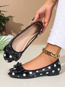 New Arrival Fashionable Minimalist Versatile Macaron Color Ribbon Tie Ballerina Style Niche Casual Shoes - Black - View 3
