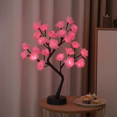 Đèn cây hoa hồng LED chạy bằng pin USB, đèn ngủ trang trí phòng ngủ, phòng khách, nhà cửa, đèn bàn lãng mạn, quà tặng Ngày của Mẹ, sinh nhật, Lễ Tạ ơn.