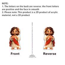 1pc Acrylic Jesus Pendant, 2D Flat Design, Suitable For Car Rearview Mirror Hanging Decoration, And Beautiful Bag And Keychain Decoration Accessories. - Multicolor - View 9