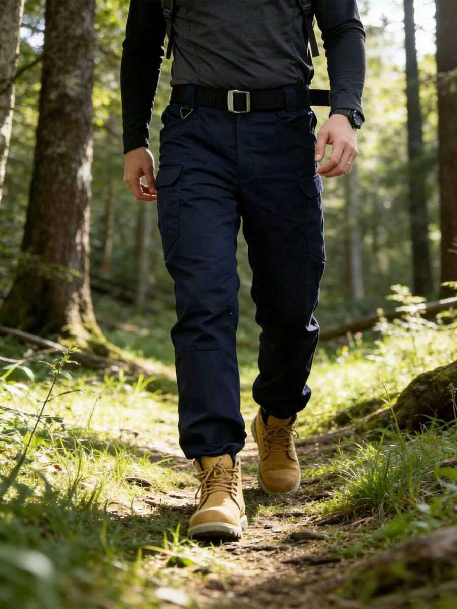 Men's Tactical Pants With Multiple Pockets, Waterproof Military Tactical Pants, Combat Pants With Multiple Pockets - 寶藍色 - 查看 1