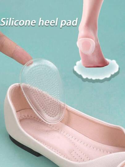 2/4/6 Pcs Transparent Heart-Shaped Medium-Sized Non-Slip Shock-Absorbing Insole, Suitable For Both Men And Women. It Is Applicable To Flat Shoes, High Heels, Sandals And Casual Shoes, And Is Comfortable To Put On And Take Off.