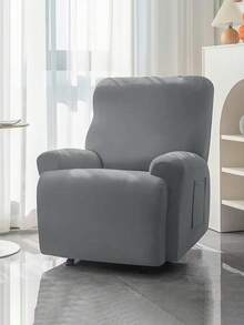 1pc/2pcs/3pcs Set Home Milk Velvet Thickened Elastic Waterproof Dustproof Wear-Resistant Stain-Resistant Cat Paw Sofa Cover, American Style Anti-Slip Sofa Protector, Suitable For Living Room, Bedroom And Other Multiple Scenes - Light Grey - View 3