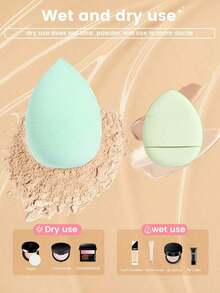 Makeup Tool Set That Includes: 10 Makeup Sponges For Liquid Makeup + 10 Mini Makeup Sponges For Liquid Makeup + 10 Triangular Puffs For Loose Powder And Makeup Setting + 10 Air Cushion Powder Puffs For Facial Makeup + 10 Mini Air Cushion Powder Puffs For Facial Concealer Makeup. Available In 5/10/20/30/40/50/60/80/100 Pieces - 學員藍 - 查看 8
