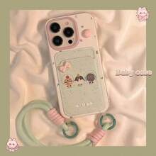 SANRIO Llavero, Cordón 1 pieza Salpicadura de pintura, Galleta, Hamburguesa, Cuerda para saltar Creativo y Divertido, Funda de teléfono con diseño de dibujos animados de dopamina de color verde claro y rosa, Estiloso y Lindo, Cordón de dopamina rosa y verde, Diseño de color contrastante, Material resistente al agua y a los golpes, Compatible con Apple 17 Series, 11/12/12pro, 13/14/15, 13pro/14pro/15pro, 12pro Max/13pro Max/14pro Max/15pro Max, 16, 16pro, 16pro Max, 17, 17pro, 17pro Max, Gran regalo para el Día de la Madre - Multicolor - Ver 4