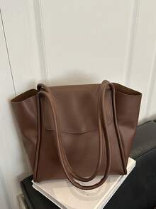 Large Capacity Handbag For Women, New Arrival Fashion Versatile Commuter Shoulder Tote Bag - Coffee - View 5