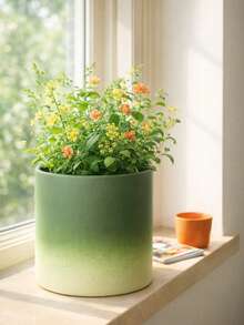 1pc Dopamine Gradient Flower Vase/Planter, Suitable For Indoor/Outdoor Garden Balcony Plants, Colorful Flower Pot, Home Decor/Gift - 1PC - View 6