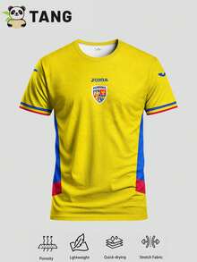 Romania National Team 25/26 Home Jersey & Crew Neck Comfortable Sports Top & Soft Lightweight Football Shirt, Suitable For Match, Training, Casual And Holiday Wear, Gift - Yellow - View 2