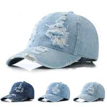 Mũ lưỡi trai mùa xuân/hè, mũ lưỡi trai bằng vải denim thoáng khí, mũ snapback cá nhân hóa, mũ chống nắng cổ điển dành cho nam và nữ. - Nhiều màu - Xem 1
