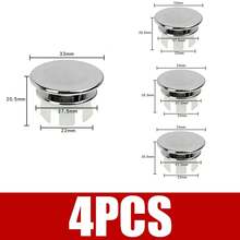4 Pcs Plastic Bathroom Kitchen Sink Overflow Cover Replacement Insert Ring  Hole Round Drain Cap Sink Accessory XHTQ - 4PCS- Hollow Ring - View 9