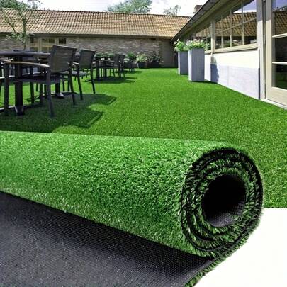 Highly Realistic Artificial Turf Fake Grass, Soft Fake Grass, No Watering/Mowing/Fertilizing Required, Suitable For Garden, Garage, Golf Course, Wedding, Holiday Party, Outdoor Dining Table Setting, Pet Training And Backyard Lawn Decor
