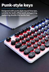 Acer OCC205 Wired Keyboard And Mouse Set, Punk Round Keycaps, Mechanical Feeling, Rainbow Backlight, 26-Key Anti-Ghosting, Compatible With Computer & Laptop - View 9