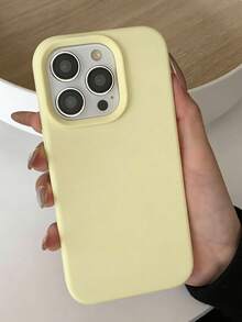 Ốp điện thoại silicon lỏng chất lượng cao với các nút bấm có rãnh, thiết kế tối giản thời trang, chống trượt, chống rơi, chống sốc, nhẹ và bền, cảm giác mềm mại, thoải mái, thân thiện với da, tương thích với iPhone 17/17Pro/17ProMax/16/16Pro/16ProMax/15/15Pro/15ProMax/14/13/12/11 - Màu vàng - Xem 1