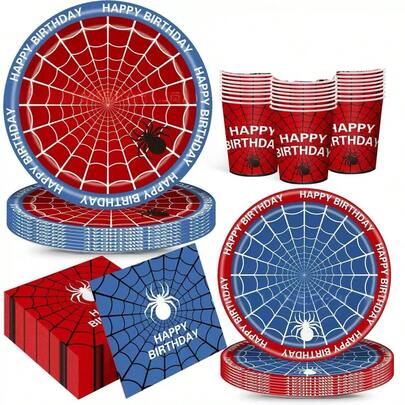 This 80-Piece Disposable Tableware Set In Red And Blue Plaid Includes 20 Cake Plates, 20 Dessert Plates, 20 Paper Cups, And 20 Napkins. This Convenient Disposable Tableware Is Perfect For Camping, Picnics, Garden Barbecues, Weddings, And Birthday Parties.