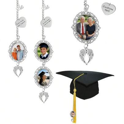 Graduation Tassel Photo Charm, Personalized Memorial Keepsake - Custom Photo Graduation Cap, Diploma Frame, Or Memorial Ceremony - Class Of 2026 Graduation Accessories (1 Photo SL)