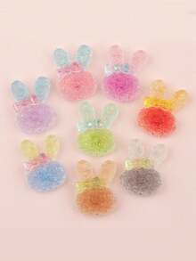 5pcs Glow-In-The-Dark Gradient Rabbit Beads (No Hole) Bow Tie Resin Accessories Cream Glue Handmade Material Kit DIY Headwear Hair Accessories 18*25mm - Glow-in-the-dark Rabbit - View 4