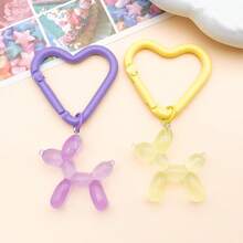 5个/包 41x44毫米 爱心龙虾扣 可打开的按扣 钩子 钥匙扣 用于珠宝制作 钥匙圈配件 - 彩色 - 查看 3