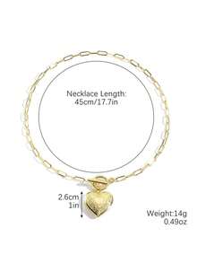 Dây chuyền nữ hình hộp trái tim đơn giản và có thể mở được. - Vàng - Xem 9
