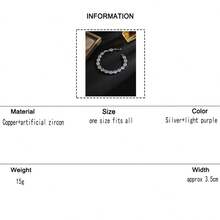 KMT 1 pièce Bracelet ovale incrusté de cubic zirconia cubique en cuivre, design luxueux et raffiné, convient pour le port lors de banquets, de fêtes et d'autres occasions nécessitant des points forts - Style ovale - Voir 14