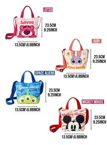 Disney Crossbody Bag And Handbag 2-In-1 Design, Featuring Lilo & Stitch, Judy Hopps, Alien, And Mickey Mouse, Vibrant Cartoon Style, Durable Construction, Lightweight And Comfortable, Suitable For Daily Use, Shopping, Travel, And Parks, Great Gift For Disney And Pixar Fans - Multicolor - View 4