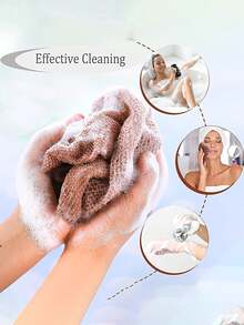 Toalla de baño exfoliante estilo japonés - Esponja de masaje y exfoliación de doble cara, diseño a rayas de microfibra ultrasuave, ducha cuadrada, adecuada para hombres y mujeres, accesorio esencial de cuidado diario para el baño, accesorio de ducha, estilo moderno, tela, paño de limpieza - Multicolor - Ver 2