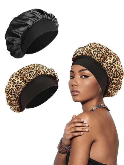 1 pieza/2 piezas Gorro de dormir de satén y seda, gorro de dormir suave y cómodo para mujeres, adecuado para 12 escenarios - cabello rizado/largo/corto, cómodo para usar toda la noche, cuidado del cabello, transpirable, ajuste regulable