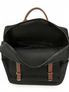 Mochila de gran capacidad de moda para mujer, adecuada para viajes, estudiantes y estilo callejero - Negro - Ver 7