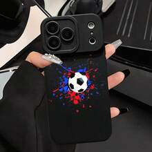 1 chiếc ốp lưng điện thoại TPU chống sốc họa tiết bóng đá mới, tương thích với iPhone 17/11, 16 Pro Max, 16 Pro, 16, 15 Pro Max, 14 Pro Max / Galaxy S25 Series, A16 / Honor X6A, X7B, X8B / 13C, Note 13 - màu đen - Xem 2