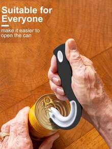 1pc New Easy-Grip Hook Can Opener – Made Of Durable Plastic, This Multi-Functional Tool Is Suitable For Home And Restaurant Use, And Is Also A Great Addition To Parties. - View 4