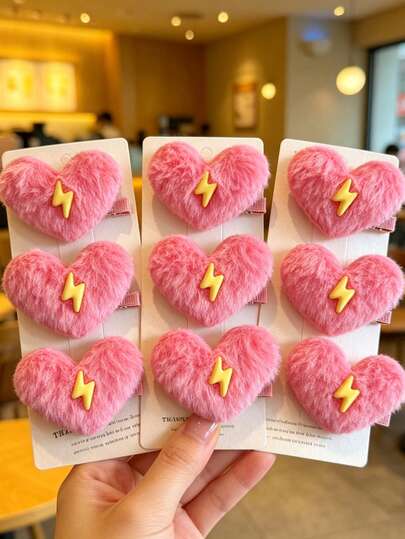 Cute Pink Heart Hair Clip Headpiece, Suitable For Daily Wear, Mother's Day Gift, Birthday Gift