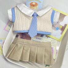 Bộ sưu tập quần áo búp bê 20cm, gồm 4 món: áo sơ mi, áo vest, chân váy và cà vạt, bộ trang phục, quần áo búp bê để chơi, quần áo búp bê dành cho người hâm mộ ngôi sao, quần áo cho thú nhồi bông, quà tặng tiệc tùng, quà sinh nhật (Không bao gồm búp bê) - Nhiều màu - Xem 3