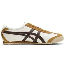 Onitsuka Tiger MEXICO 66 Comfortable Fabric Synthetic Leather Shock-Absorbing, Slip-Resistant, Wear-Resistant, Lightweight Low-Top Running Shoes, Unisex, White/Brown - 白棕 - 查看 3