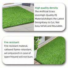 1pc 100x200cm High-Quality Artificial Grass Turf, Thick And Realistic Fake Grass Carpet, Outdoor Artificial Lawn, Artificial Grass Mat, Luxurious Feel, Lifelike Indoor/Outdoor Grass Pad, Premium Visual And Tactile Experience, Plastic Material, Suitable For Outdoor Garden, Patio, Balcony Decor, Beach Items And Swimming Games. [Multiple Sizes Available, Choose The Size You Need] - Multicolor - View 5